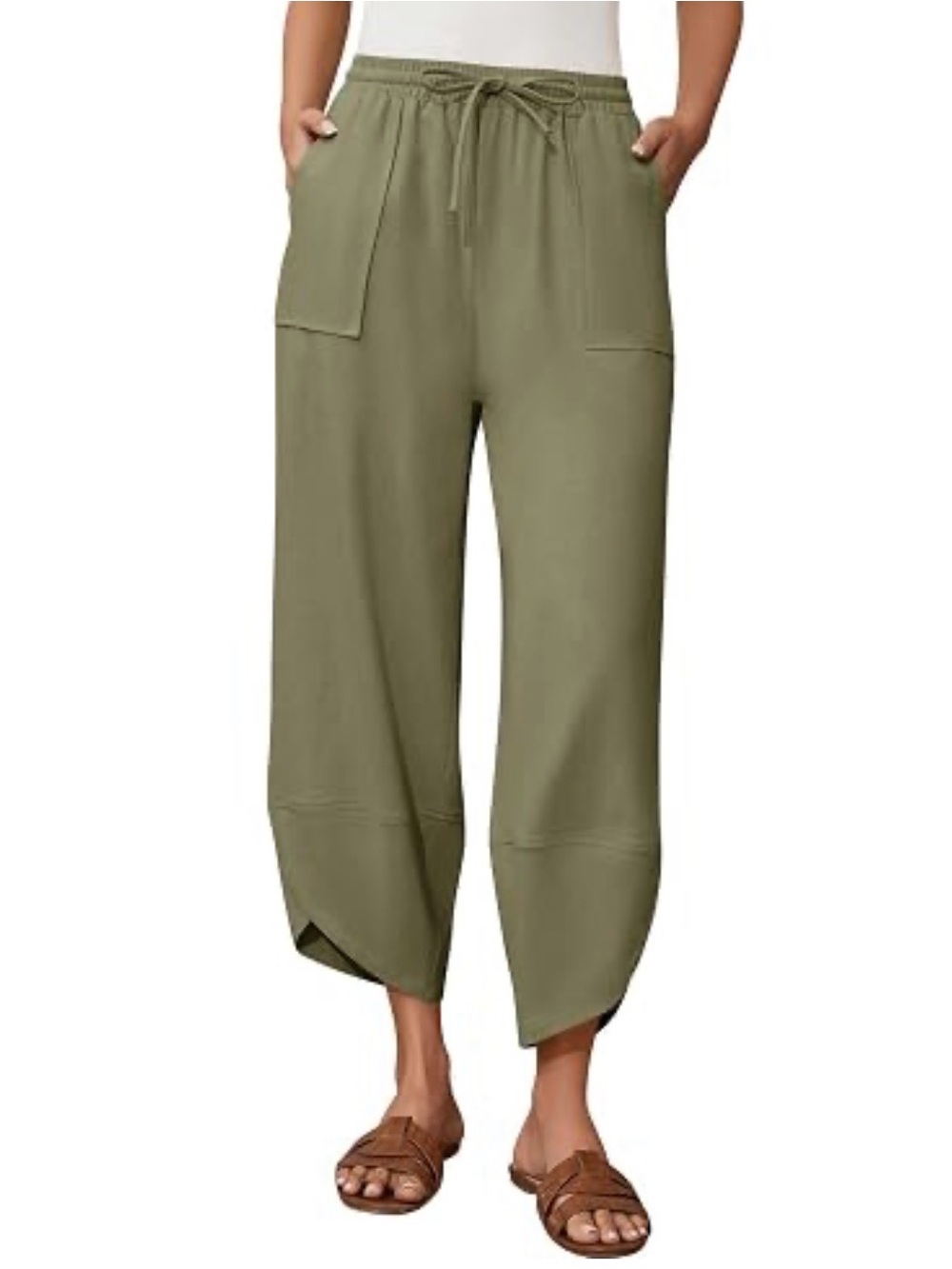 Grewley Linen Barrel Pants for Women Sz M Wide Leg Harem Palazzo Baggy Trousers